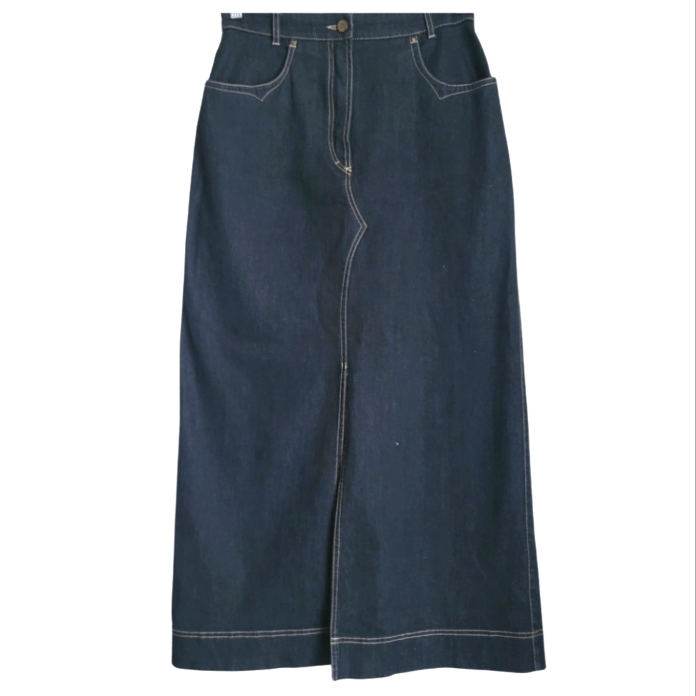 Zaffiri Long Denim Skirt in Black Size 12